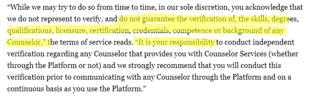 betterhelp terms and services controversy