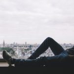 Introspective alone window guy