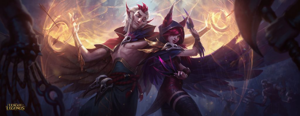 league of legends rakan xayah support adc carry couple