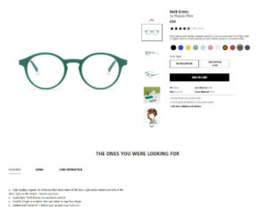 web design shopify store product page